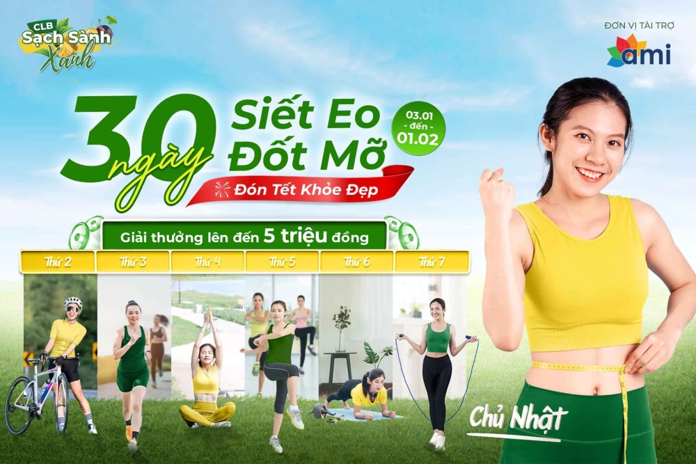 30 NGÀY SIẾT EO ĐỐT MỠ- ĐÓN TẾT KHỎE ĐẸP