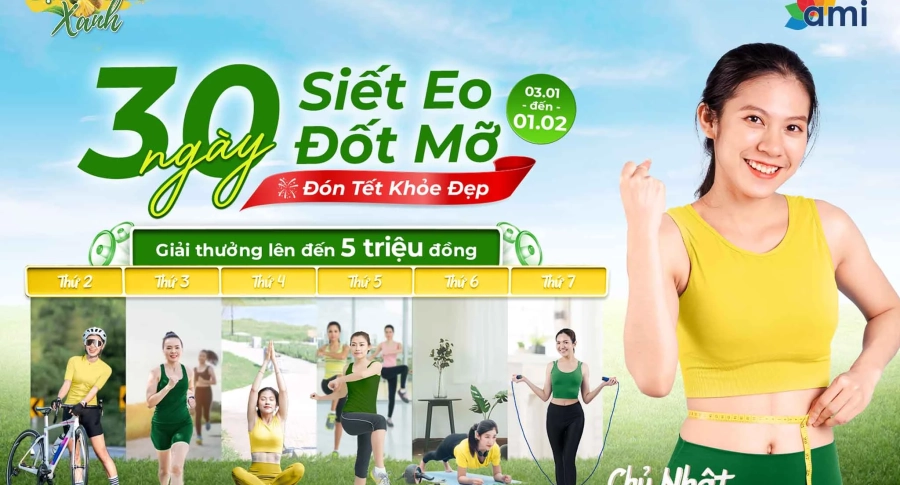 30 NGÀY SIẾT EO ĐỐT MỠ- ĐÓN TẾT KHỎE ĐẸP